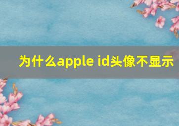 为什么apple id头像不显示